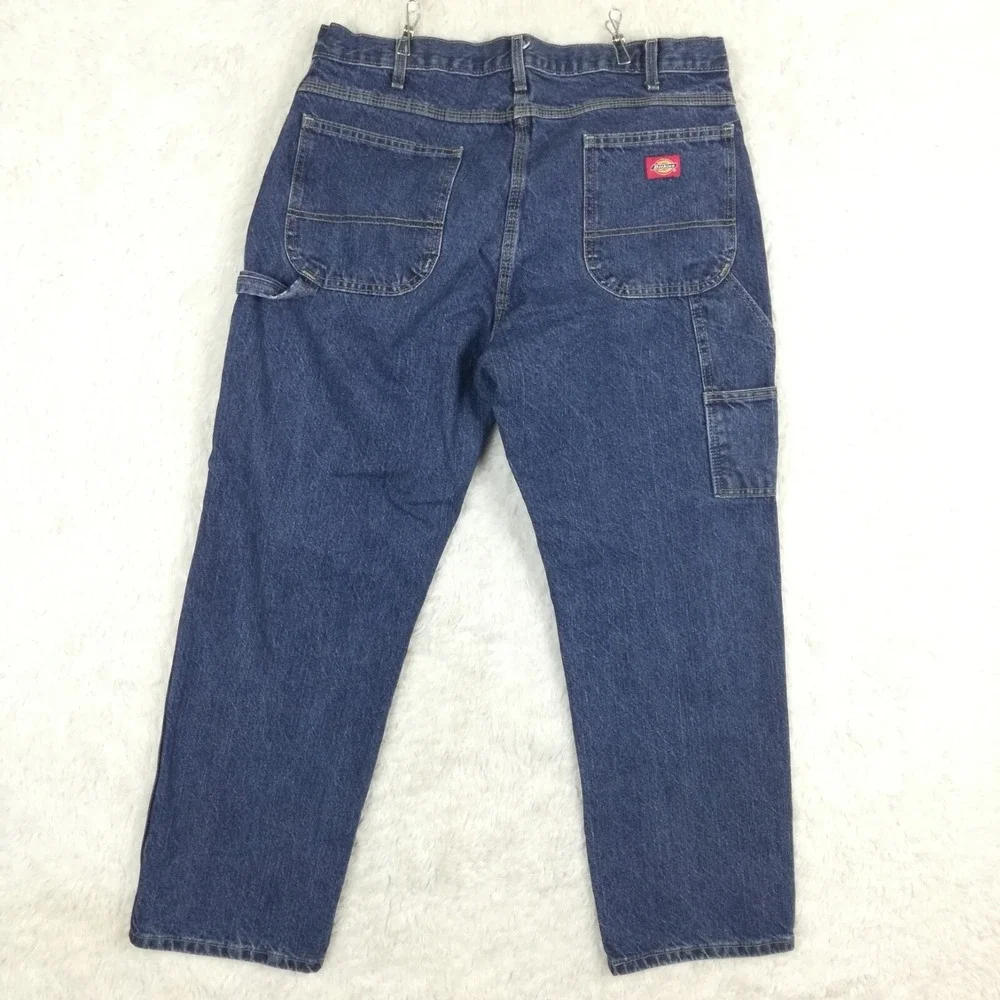 Dickies Mens Jeans Carpenter Straight Leg‎ Denim Blue Medium Indigo Wash 36x30